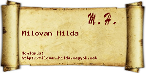 Milovan Hilda névjegykártya